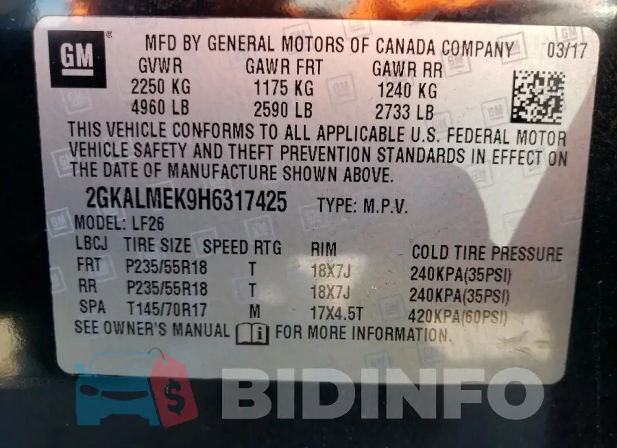2GKALMEK9H6317425 Photo# 12