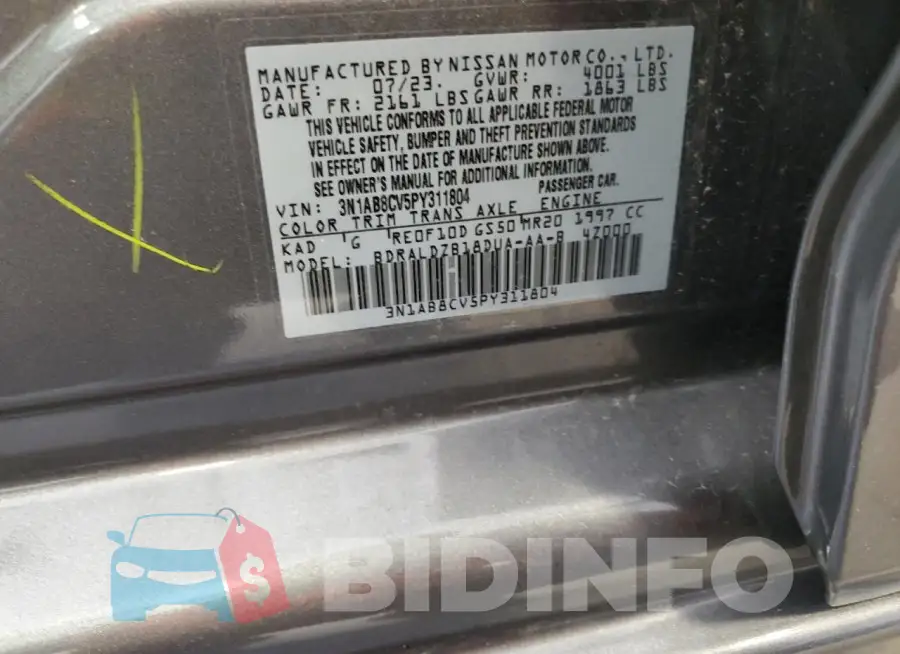 3N1AB8CV5PY311804 Photo# 12