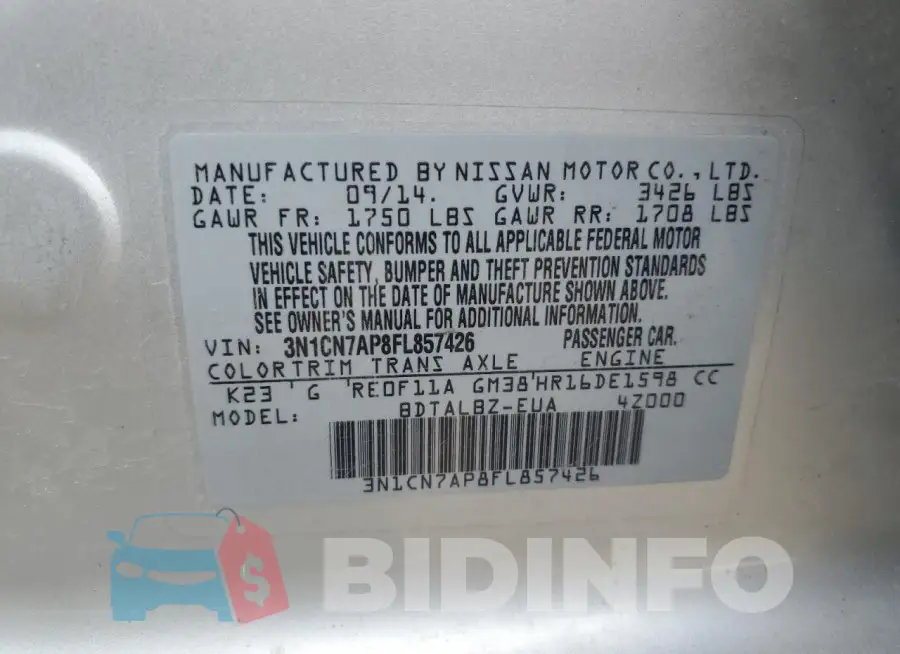 3N1CN7AP8FL857426 Photo# 12