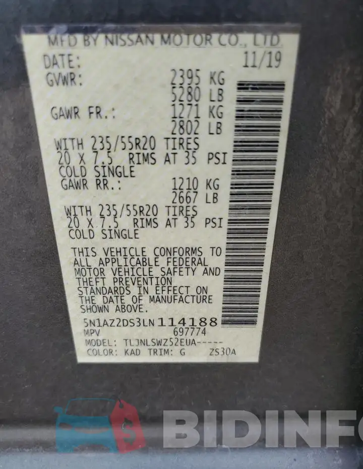 5N1AZ2DS3LN114188 Photo# 14
