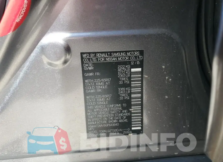 KNMAT2MV8GP641640 Photo# 14