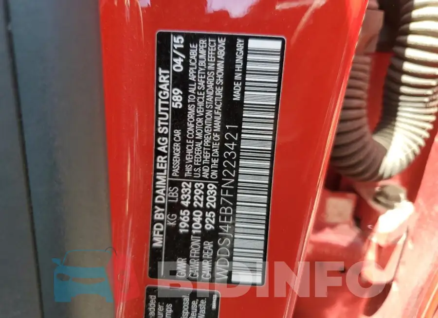 WDDSJ4EB7FN223421 Photo# 13