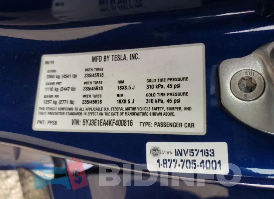 5YJ3E1EA4KF400816 Photo# 12