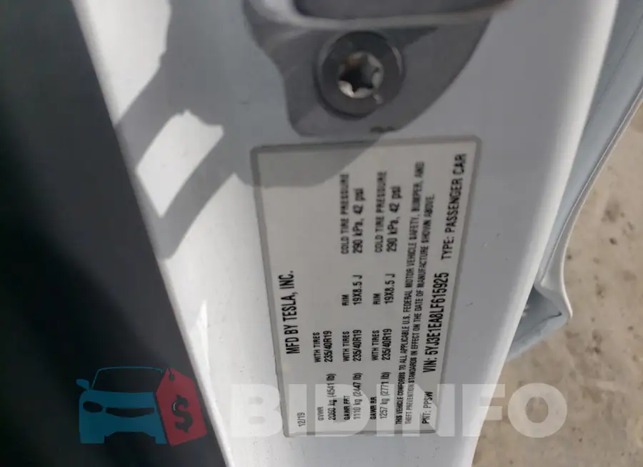 5YJ3E1EA8LF615925 Photo# 12