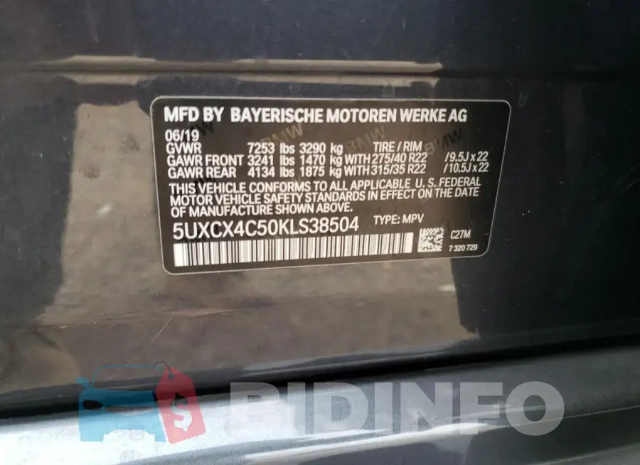 5UXCX4C50KLS38504 Photo# 13