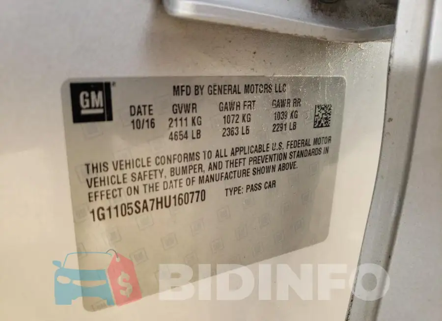 1G1105SA7HU160770 Photo# 13