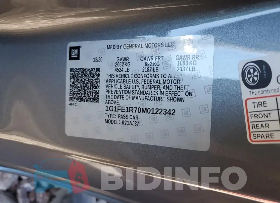 1G1FE1R70M0122342 Photo# 12
