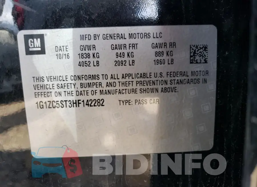 1G1ZC5ST3HF142282 Photo# 12