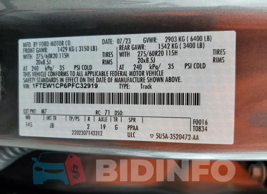 1FTEW1CP6PFC32919 Photo# 13