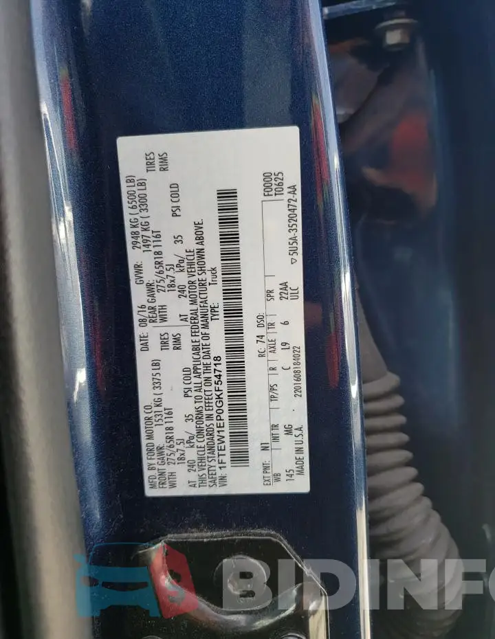 1FTEW1EP0GKF54718 Photo# 12