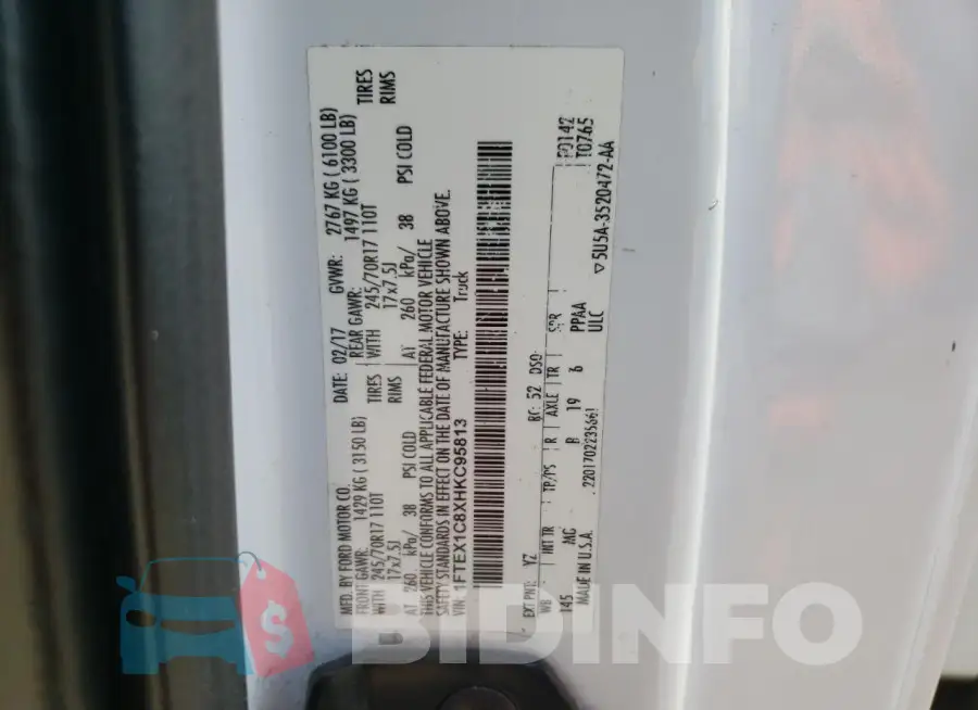 1FTEX1C8XHKC95813 Photo# 12