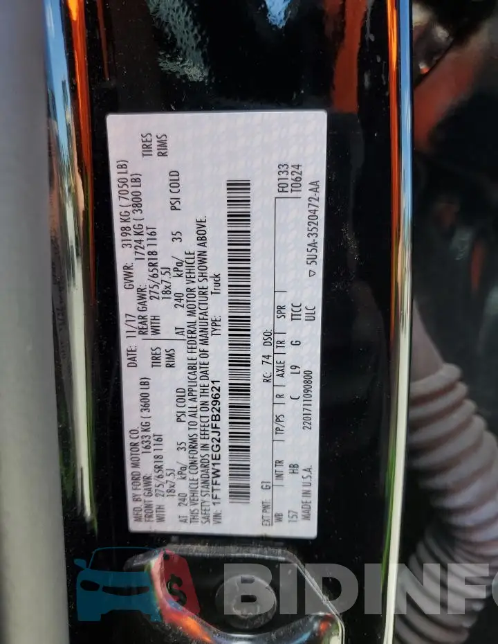 1FTFW1EG2JFB29621 Photo# 12