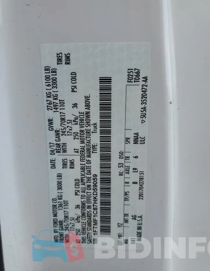1FTMF1C87HKD59059 Photo# 13