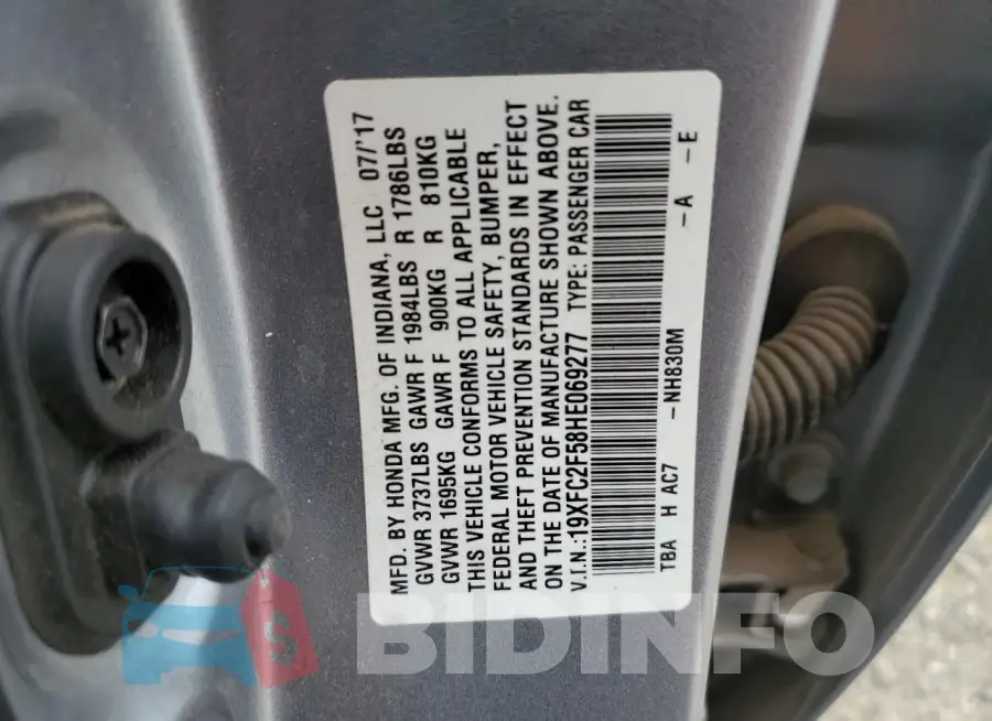 19XFC2F58HE069277 Photo# 12