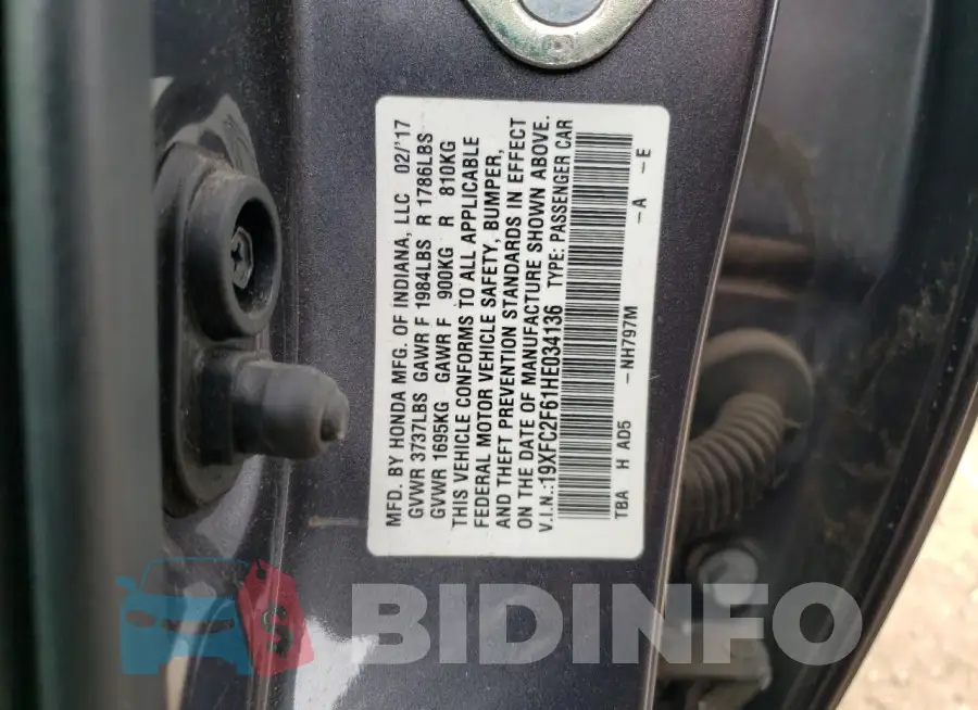 19XFC2F61HE034136 Photo# 12