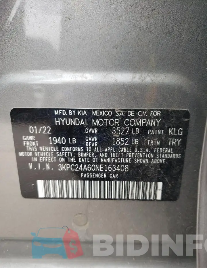 3KPC24A60NE163408 Photo# 13