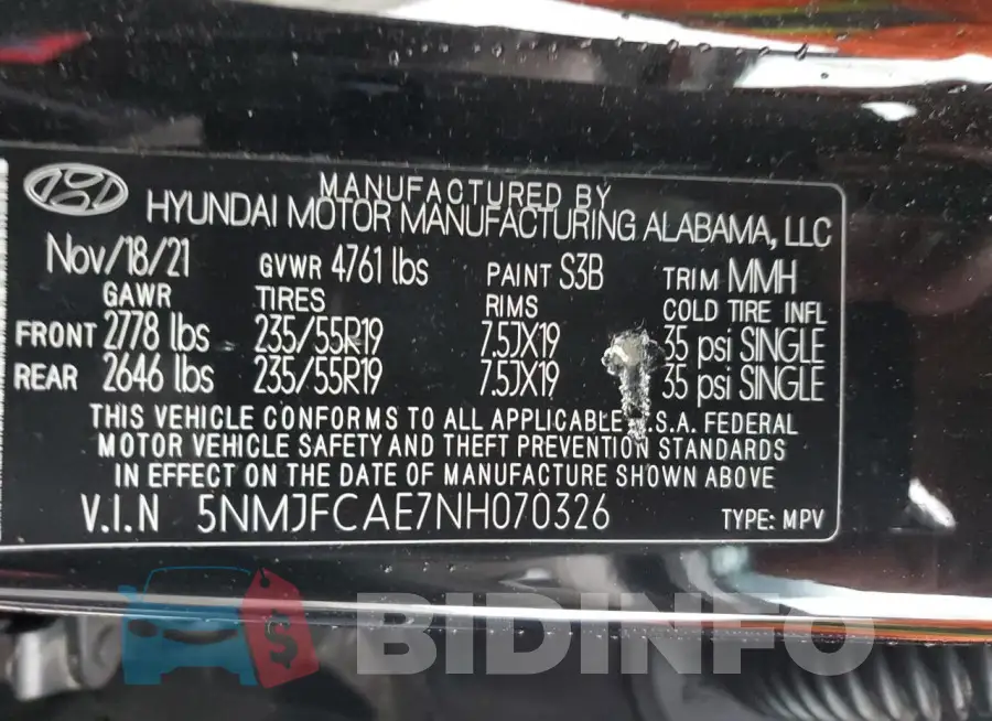 5NMJFCAE7NH070326 Photo# 13