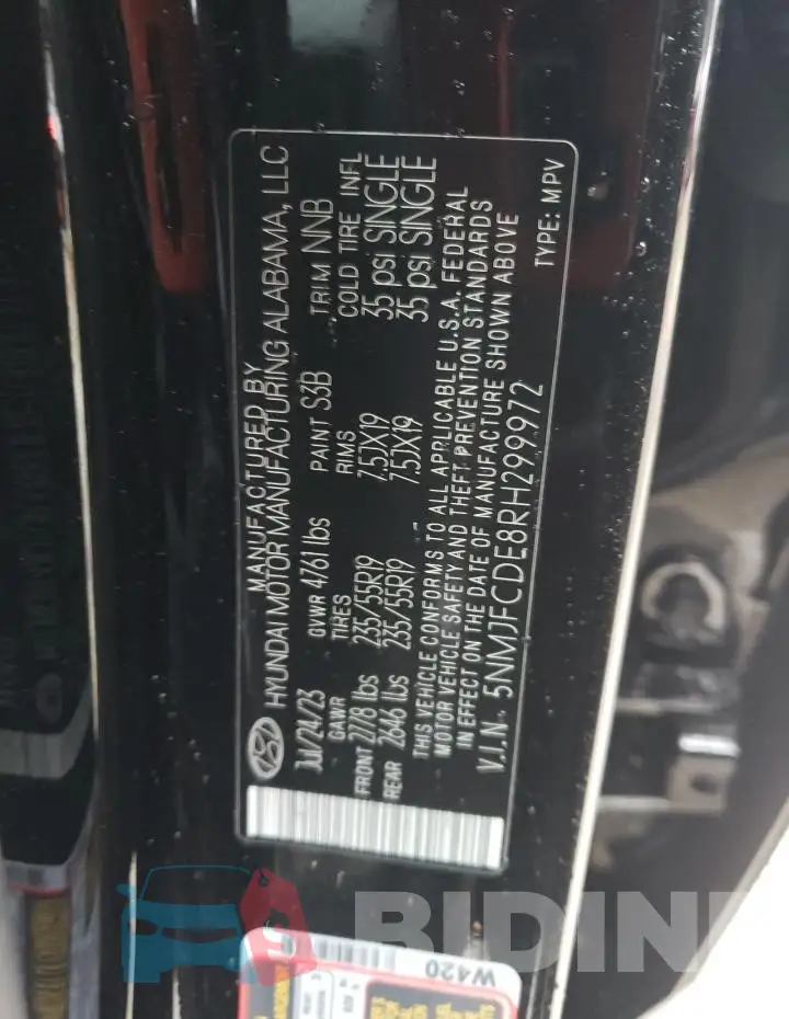 5NMJFCDE8RH299972 Photo# 13