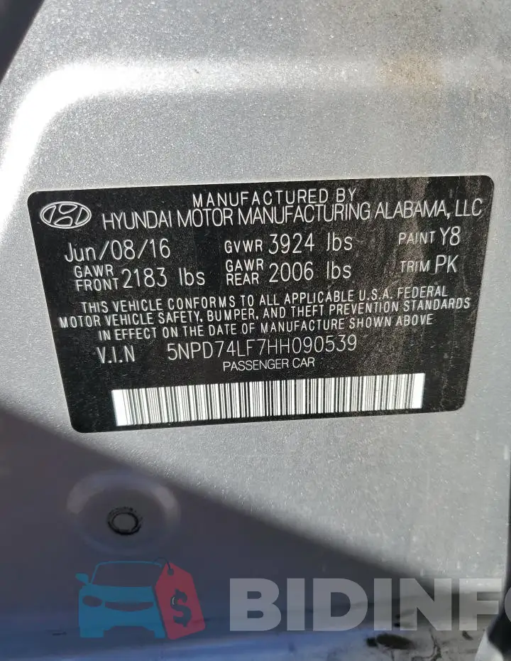 5NPD74LF7HH090539 Photo# 12