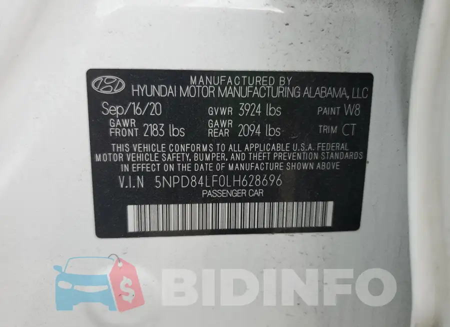 5NPD84LF0LH628696 Photo# 13