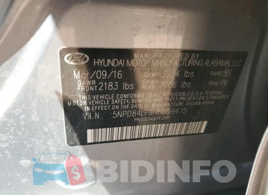5NPD84LF9HH039475 Photo# 12