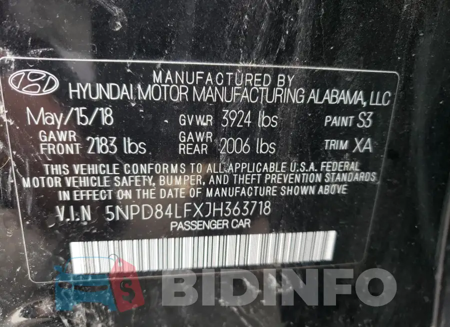 5NPD84LFXJH363718 Photo# 12