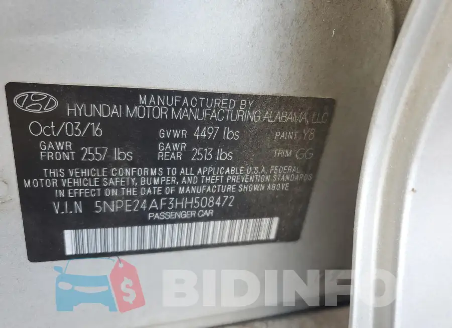 5NPE24AF3HH508472 Photo# 12