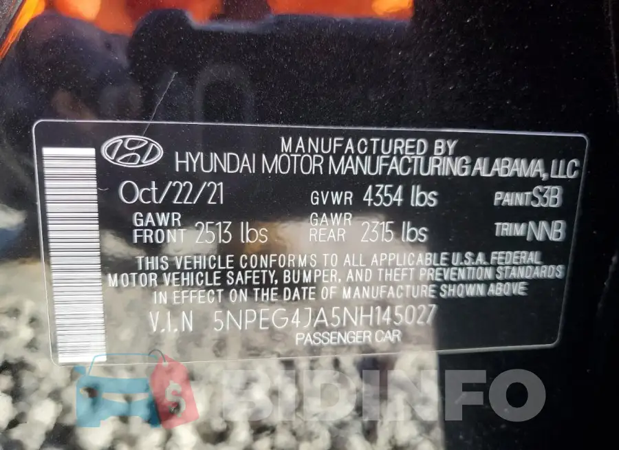 5NPEG4JA5NH145027 Photo# 12