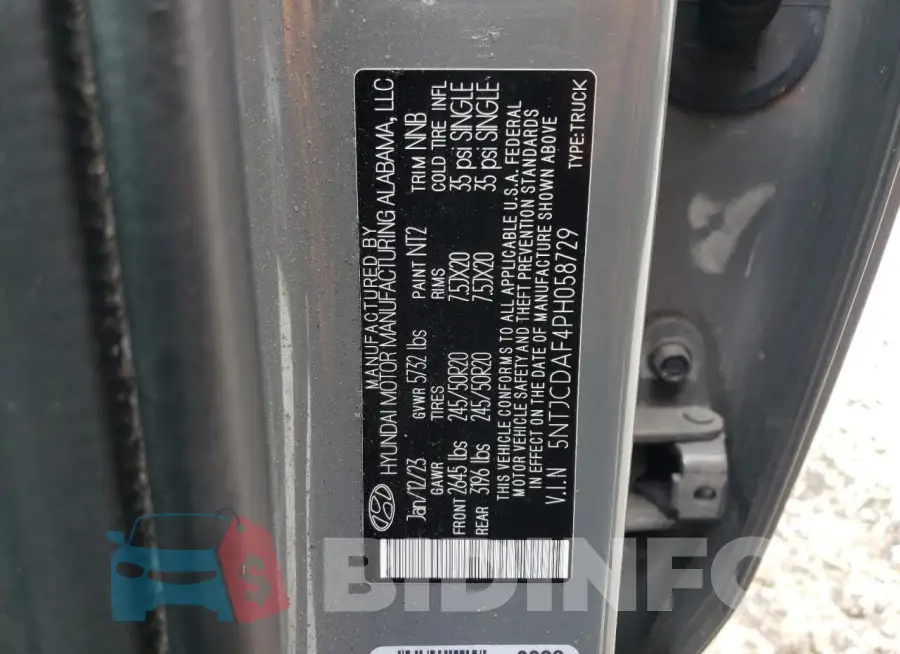 5NTJCDAF4PH058729 Photo# 12