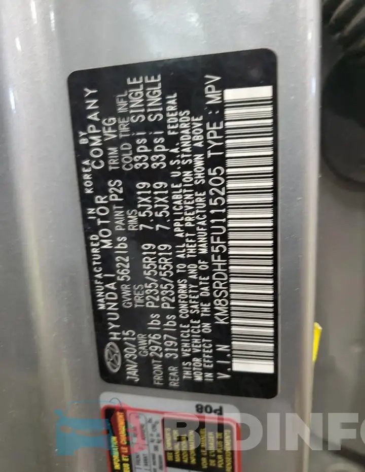 KM8SRDHF5FU115205 Photo# 12