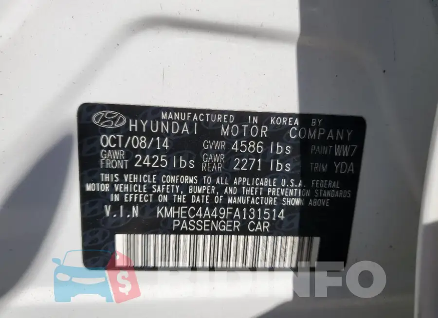 KMHEC4A49FA131514 Photo# 12
