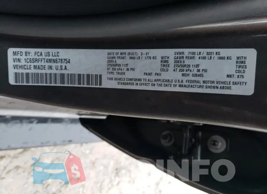 1C6SRFFT4MN678754 Photo# 12