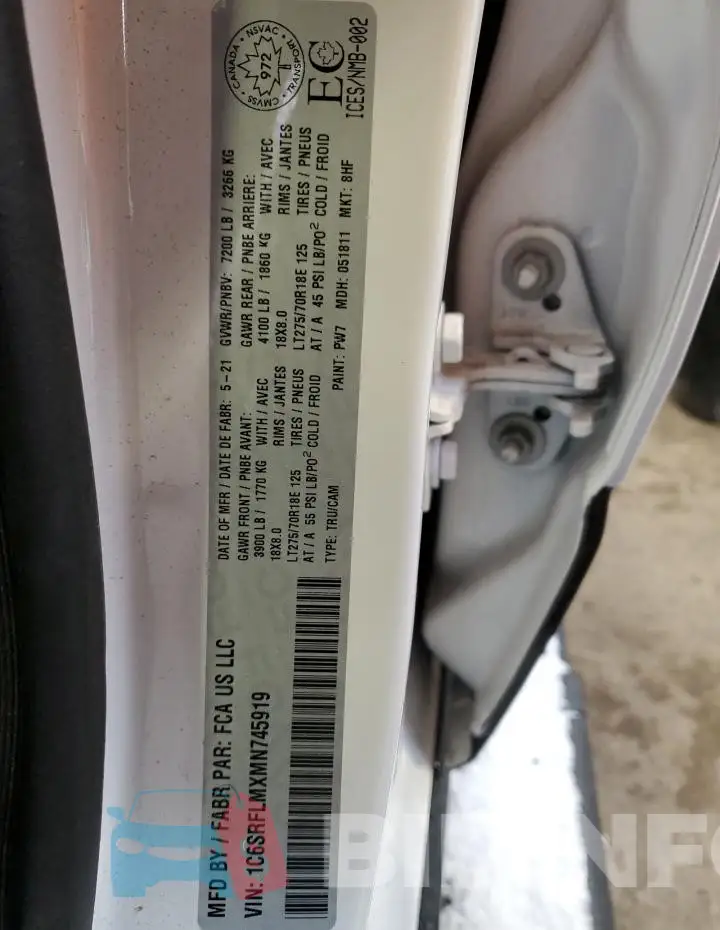 1C6SRFLMXMN745919 Photo# 12