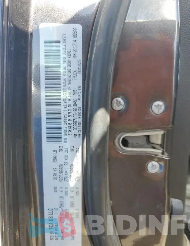 3C6RR7LT6HG618451 Photo# 12