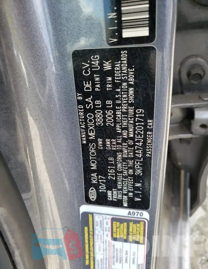 3KPFL4A74JE201719 Photo# 12