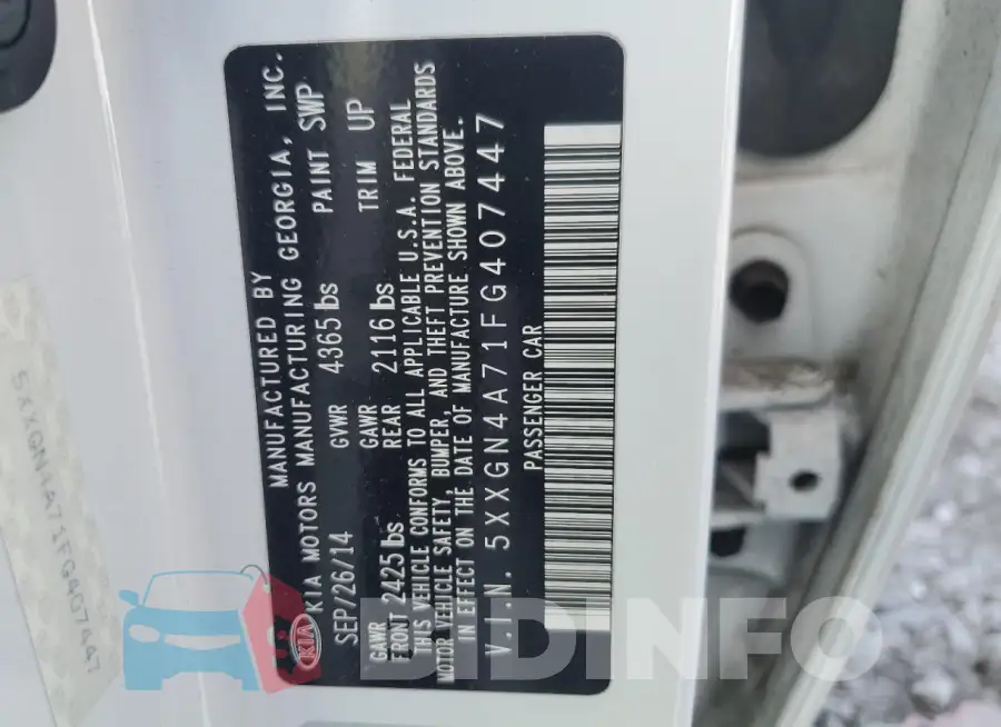 5XXGN4A71FG407447 Photo# 12