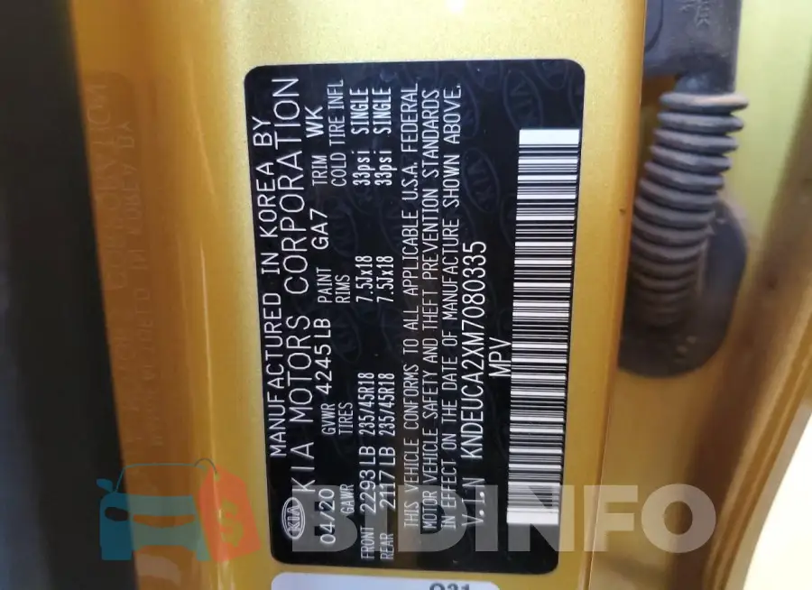 KNDEUCA2XM7080335 Photo# 14
