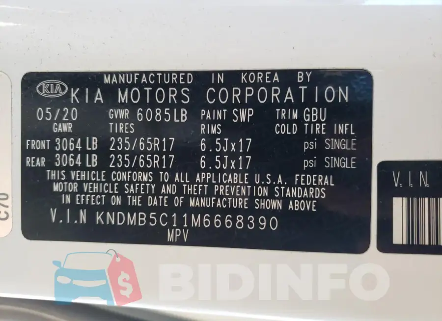 KNDMB5C11M6668390 Photo# 13