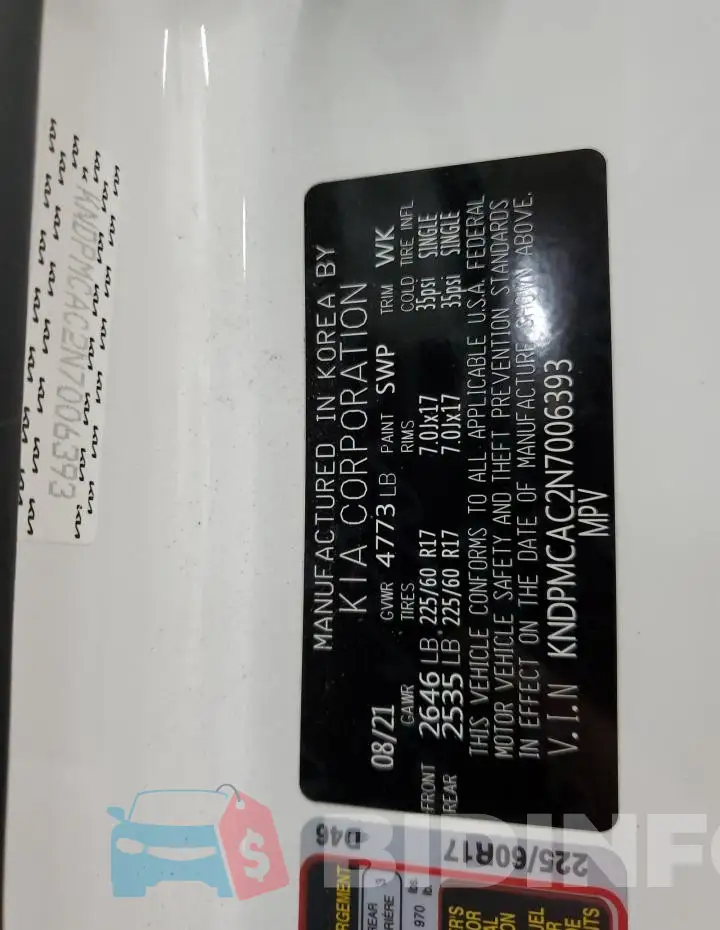 KNDPMCAC2N7006393 Photo# 12