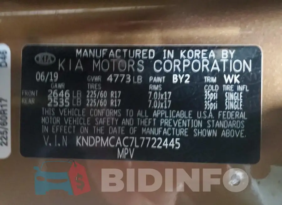 KNDPMCAC7L7722445 Photo# 13