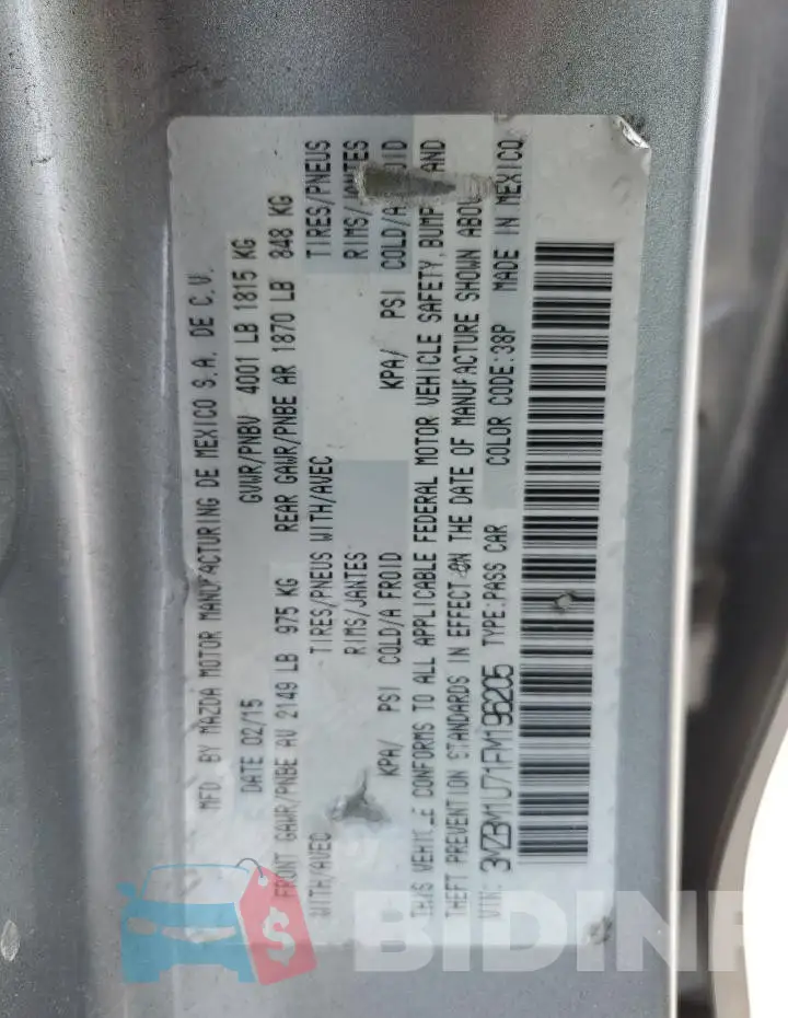 3MZBM1U71FM196205 Photo# 12