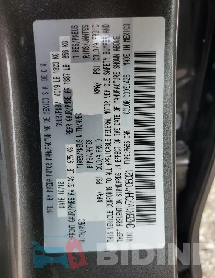 3MZBN1V70HM105021 Photo# 12