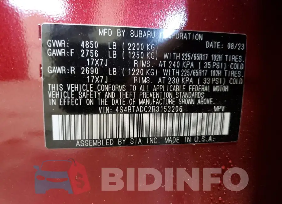 4S4BTADC2R3153206 Photo# 13
