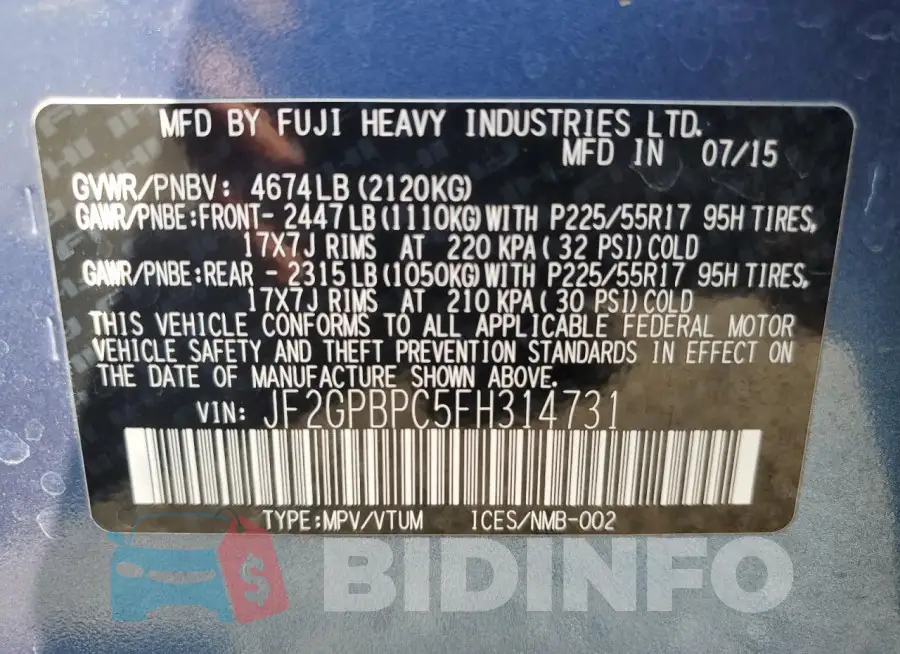 JF2GPBPC5FH314731 Photo# 13