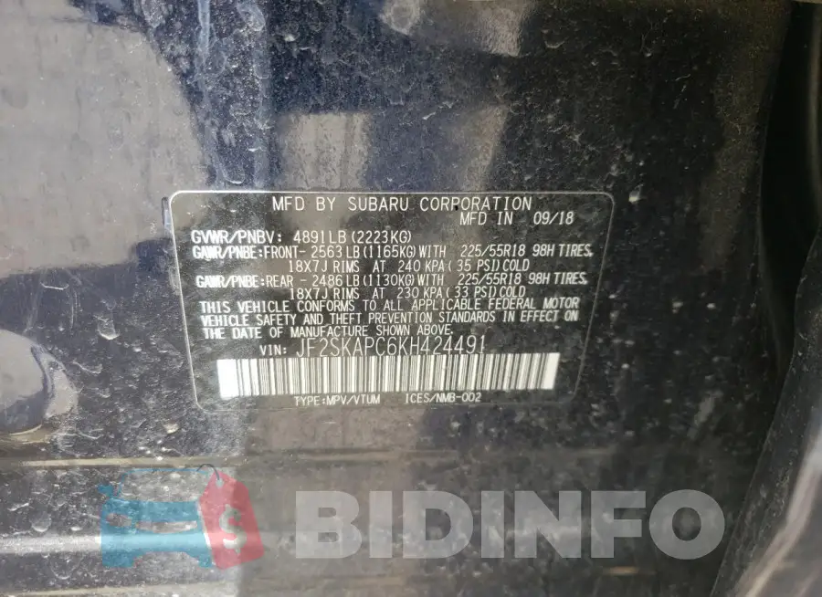 JF2SKAPC6KH424491 Photo# 13