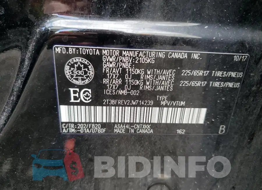 2T3BFREV2JW714239 Photo# 14