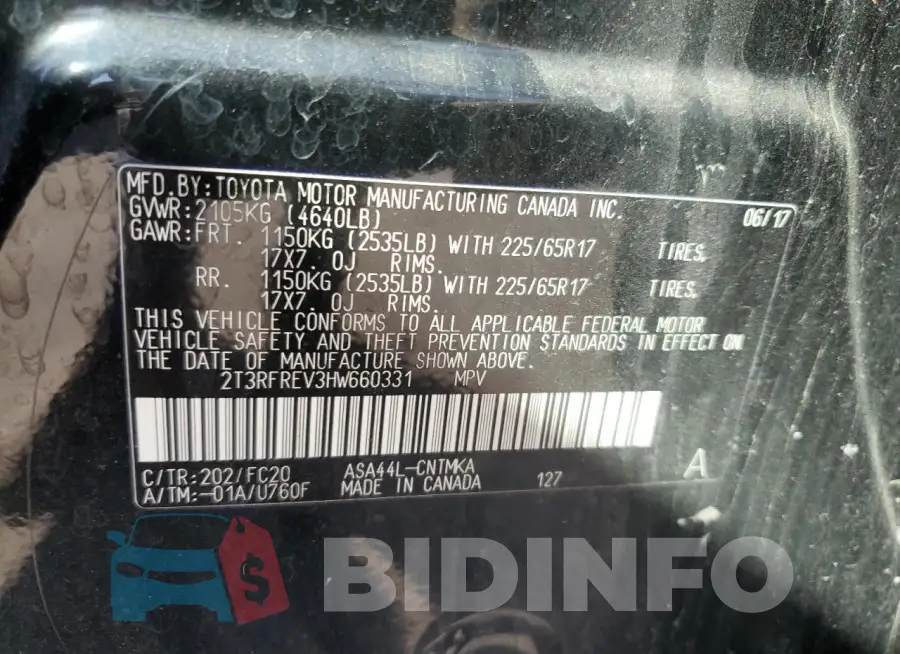 2T3RFREV3HW660331 Photo# 13