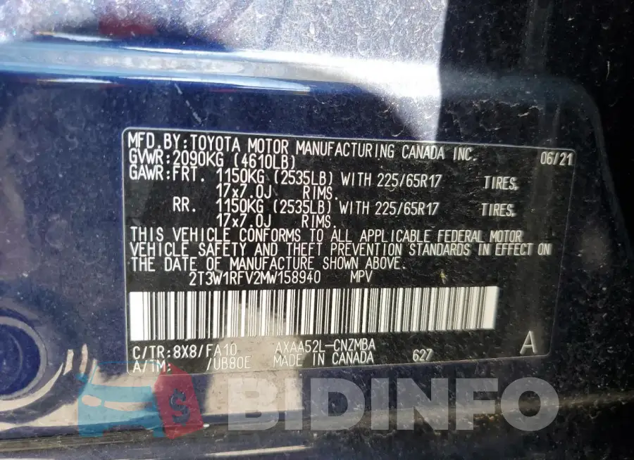 2T3W1RFV2MW158940 Photo# 11