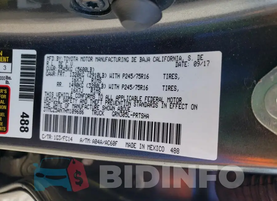 3TMCZ5AN7HM109686 Photo# 12