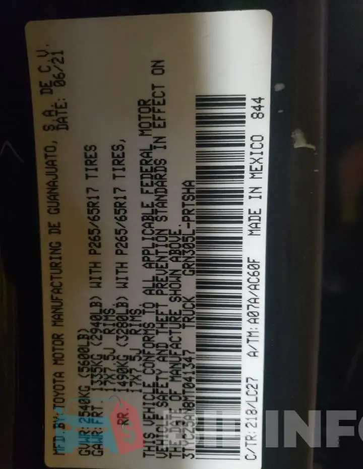 3TYCZ5AN8MT041347 Photo# 13